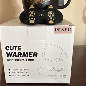 Black Cat Mug with Gold Accents